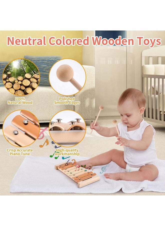 Xylophone, Baby Musical Instruments Montessori Musical Toys For Toddlers 1-3, Modern Boho Xylophone For Kids, Neutral Colors Percussion Instruments Set, Preschool Baby Musical Toys, Baby Gifts