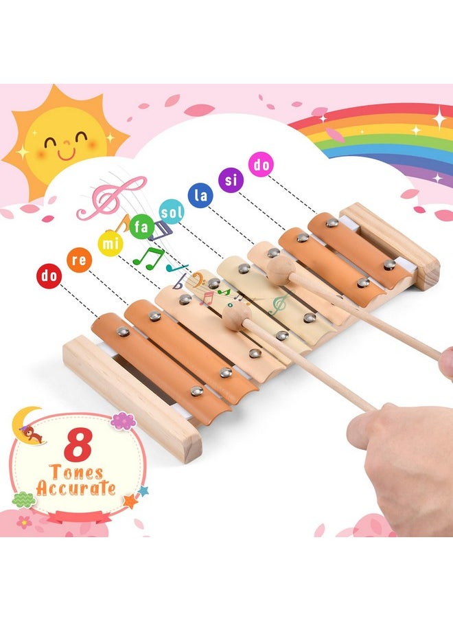Xylophone, Baby Musical Instruments Montessori Musical Toys For Toddlers 1-3, Modern Boho Xylophone For Kids, Neutral Colors Percussion Instruments Set, Preschool Baby Musical Toys, Baby Gifts