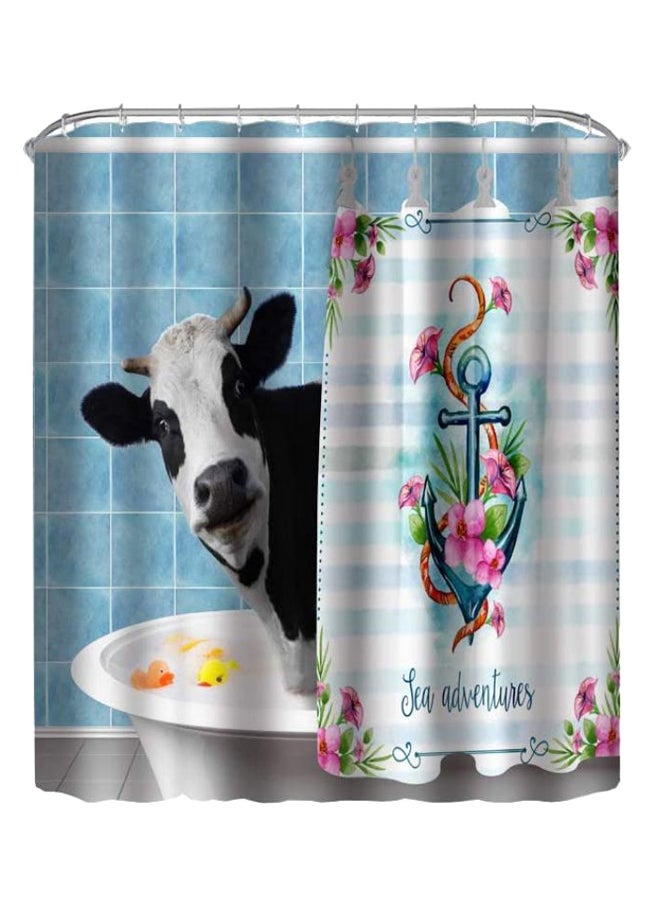 Cow Printed Bathroom Shower Curtain multicolour 150 x 180cm