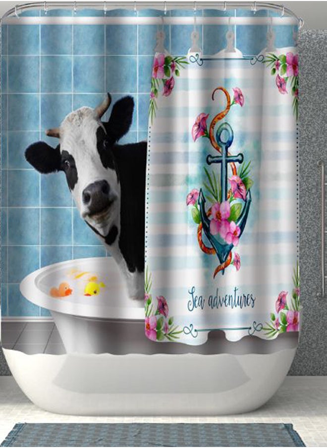 Cow Printed Bathroom Shower Curtain multicolour 150 x 180cm