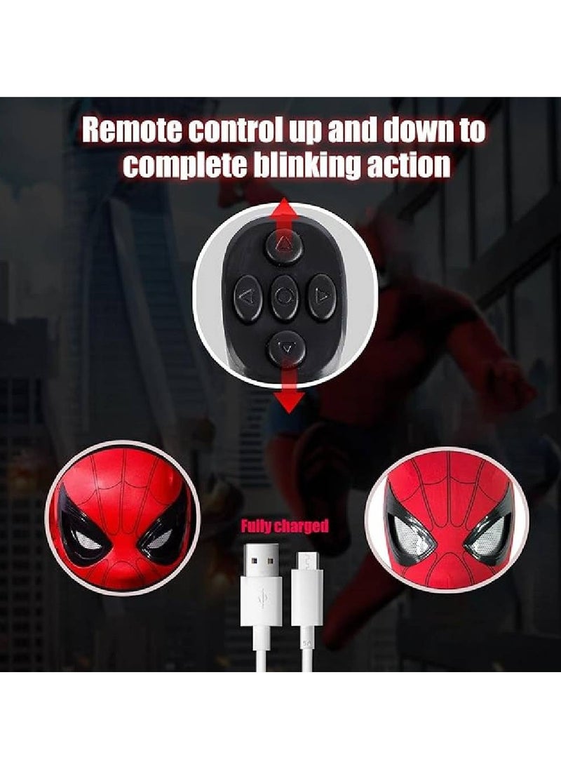 Spider Superhero Mask Toy with Moving Eyes and LED Lights - Movable Eyes Remote Control, Full Face, Fun for Men - Great for Halloween, Christmas, Cosplay