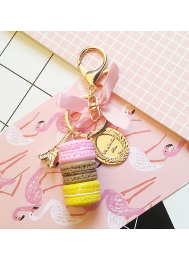 Lovely Macarons Key Chain Tassel Type Ring Bag Car Pendant Pink/Yellow/Gold