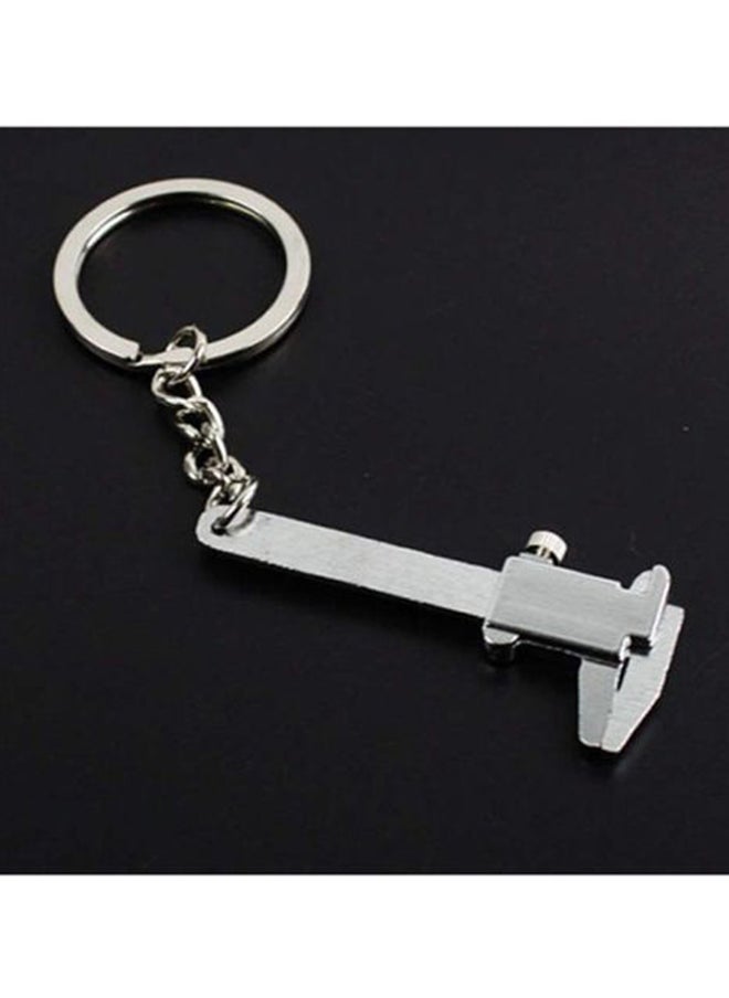 Mini Vernier Caliper Pendant Keyring Slider Slides Tool Key Chain Silver