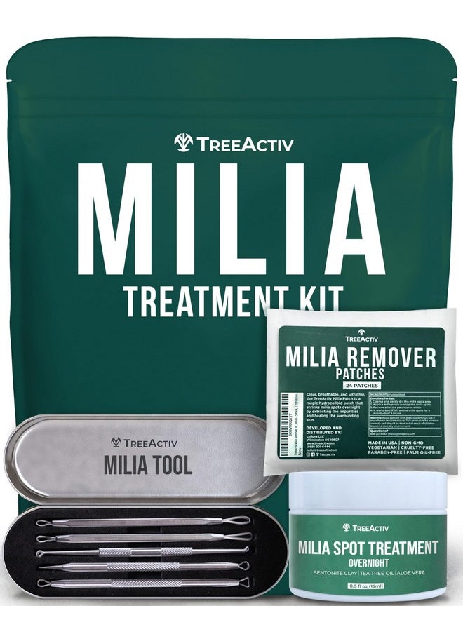 Milia Spot Treatment 3 Items Tool Kit, Pure Eye Milia Remover Treatment, Includes 0.5Oz Overnight Milia Remover Cream With Bentonite Clay And Aloe Vera, Milia Extractor Tool Kit Acne Treat