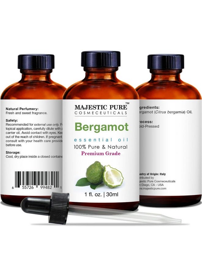 Bergamot Essential Oil | 100% Pure And Natural Bergamot Oil | Premium Grade Essential Oils For Hair Care, Home Diffusers, Skin, Aromatherapy, Massage And Humidifiers | 1 Fl Oz