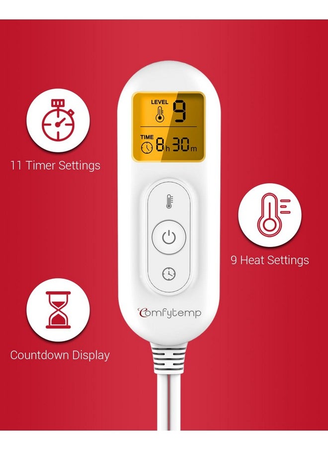 Ad For Neck And Shoulders And Back, Comfytemp Fsa Hsa Eligible Weighted Electric Heat Pad For Pain Relief, 2.6Lb Large Heated Wrap, 9 Heat Settings, 11 Auto-Off, Women Men Birthday Gifts Gray