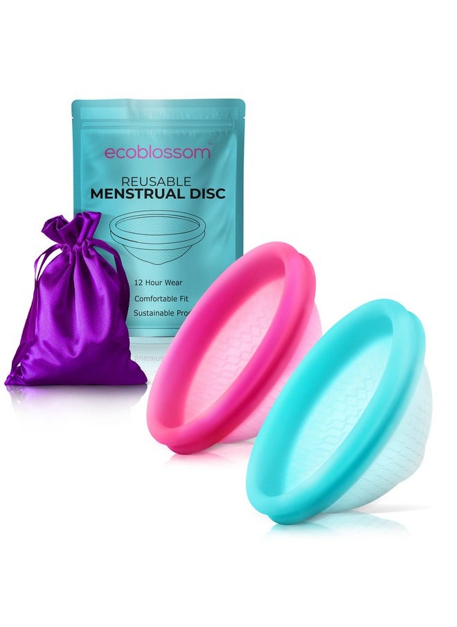 Reusable Period Disc - Soft Period Disc For Women (Small/Large (Teal & Magenta))