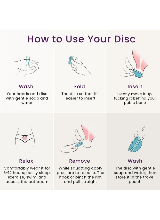 Reusable Period Disc - Soft Period Disc For Women (Small/Large (Teal & Magenta))