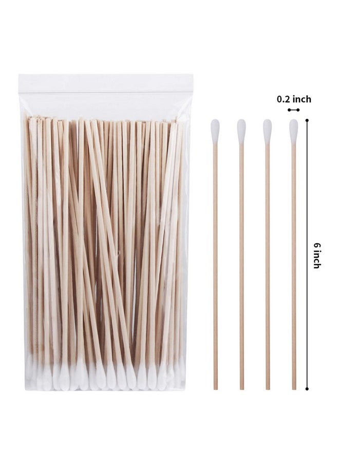 Cotton Swabs For Ears With Long Wooden Sticks 100 Count 6 Inches Cotton Tipped Swabs Wooden Cotton Swabs For Cleaning