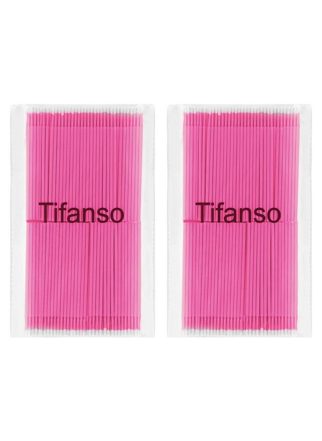 400Pcs Micro Cotton Swabs, Micro Swabs For Eyelash Extension, Disposable Micro Applicator Brush Micro Eyelash Swabs Pink(Head Diameter: 2.0Mm)