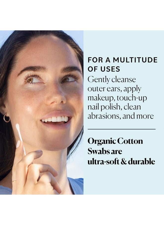 - Organic Cotton Swabs, 500 Ct. - Ultra Soft Tips - Strong & Durable - Hypoallergenic - Chlorine Free - Sustainable - With Ebook - Natural, Vegan & Cruelty Free - Skin Care & Self Care