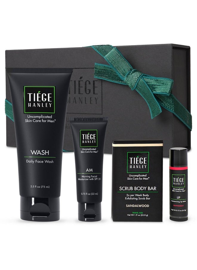 Mens Skin Care Gift Box Set, Bronze - Men'S Skincare Set Includes Face Wash, Facial Moisturizer With Spf 20 Sunscreen, Body Exfoliating Scrub Bar, & Moisturizing Lip Balm