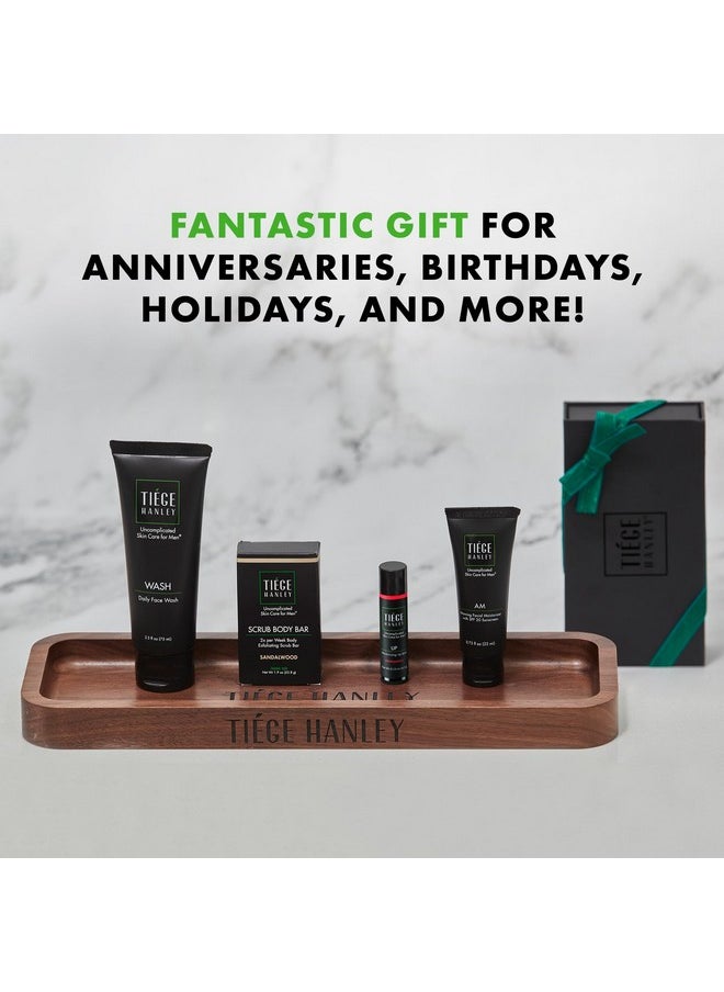 Mens Skin Care Gift Box Set, Bronze - Men'S Skincare Set Includes Face Wash, Facial Moisturizer With Spf 20 Sunscreen, Body Exfoliating Scrub Bar, & Moisturizing Lip Balm