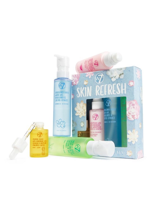 Skin Refresh Essential Skincare Set - 4-Step Daily Routine Gift Set, Contains: Hydrating Cleanser, Soothing Toner, Anti-Ageing Serum And Repairing Moisturizer, Suitable For All Skin Types