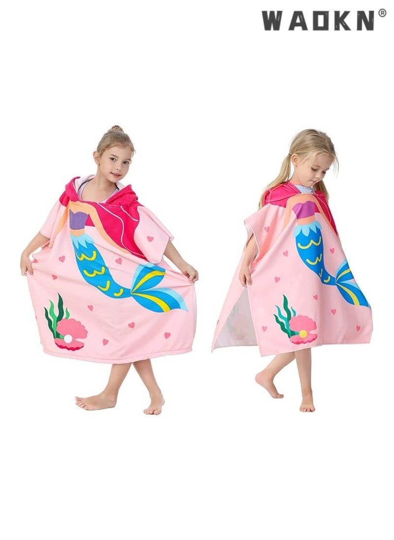 Soft Microfiber Bath Towel for Toddlers Aged 1-6: Hooded Design for Added Comfort, Super Absorbent & Ultra-Gentle on Sensitive Skin, Perfect Companion for Swimming, Beach Trips, Water Play Activities, and Post-Bath Warmth (1Pcs)