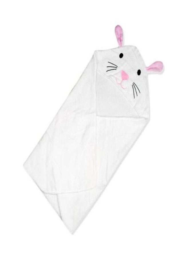 Hooded Bath Towel White/Pink/Black 90x90cm