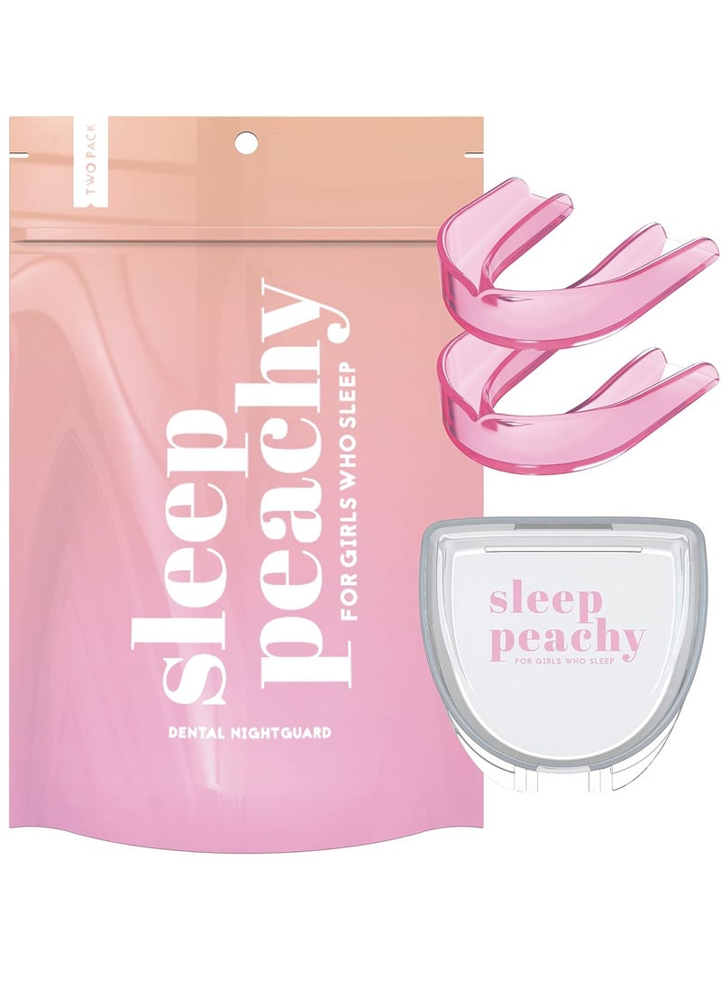 Sleep Peachy Night Guard for Women - Pack of 2 Mouth Guard for Teeth Grinding, Clenching and Bruxism (Pink)