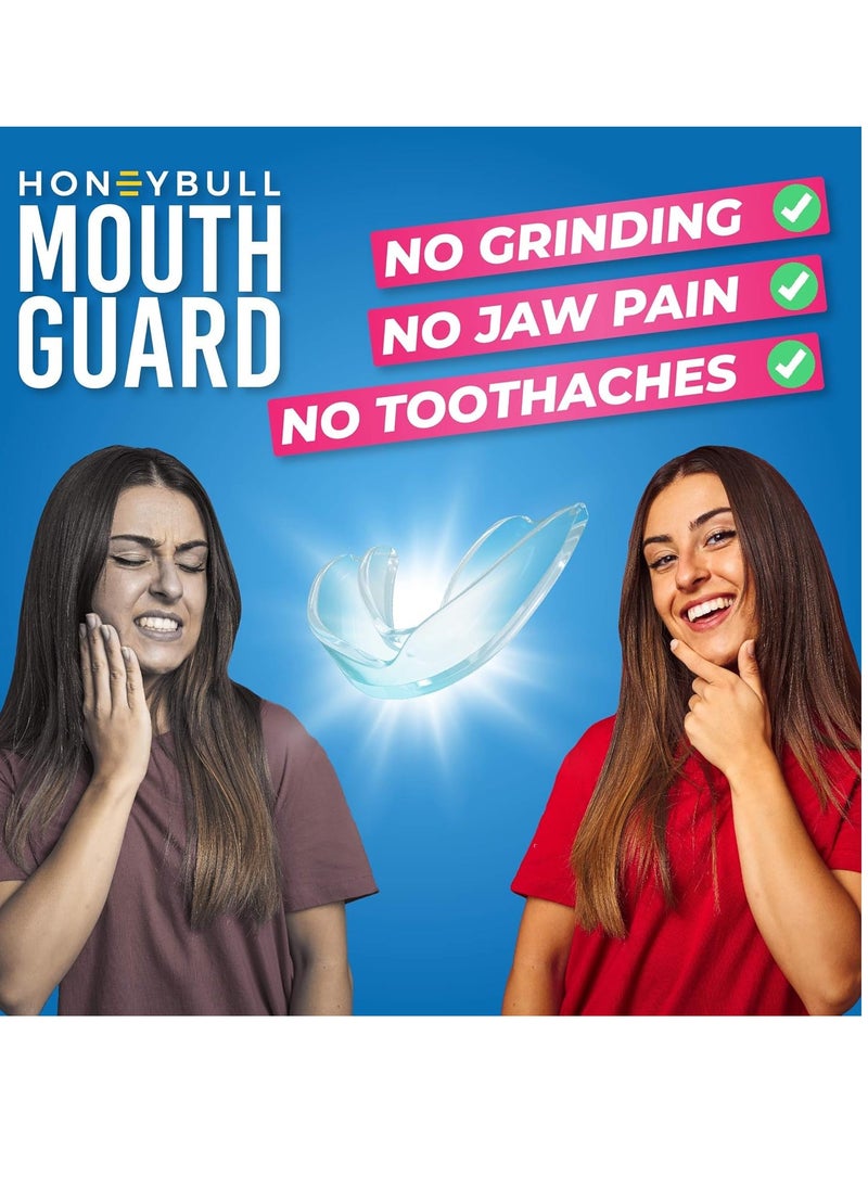 HONEYBULL Mouth Guard for Grinding Teeth [6 Pack - Mixed] Comes in 2 Sizes for Light and Heavy Grinding | Comfortable Custom Mouth Guard for Clenching Teeth at Night, Bruxism, Whitening Tray & Guard