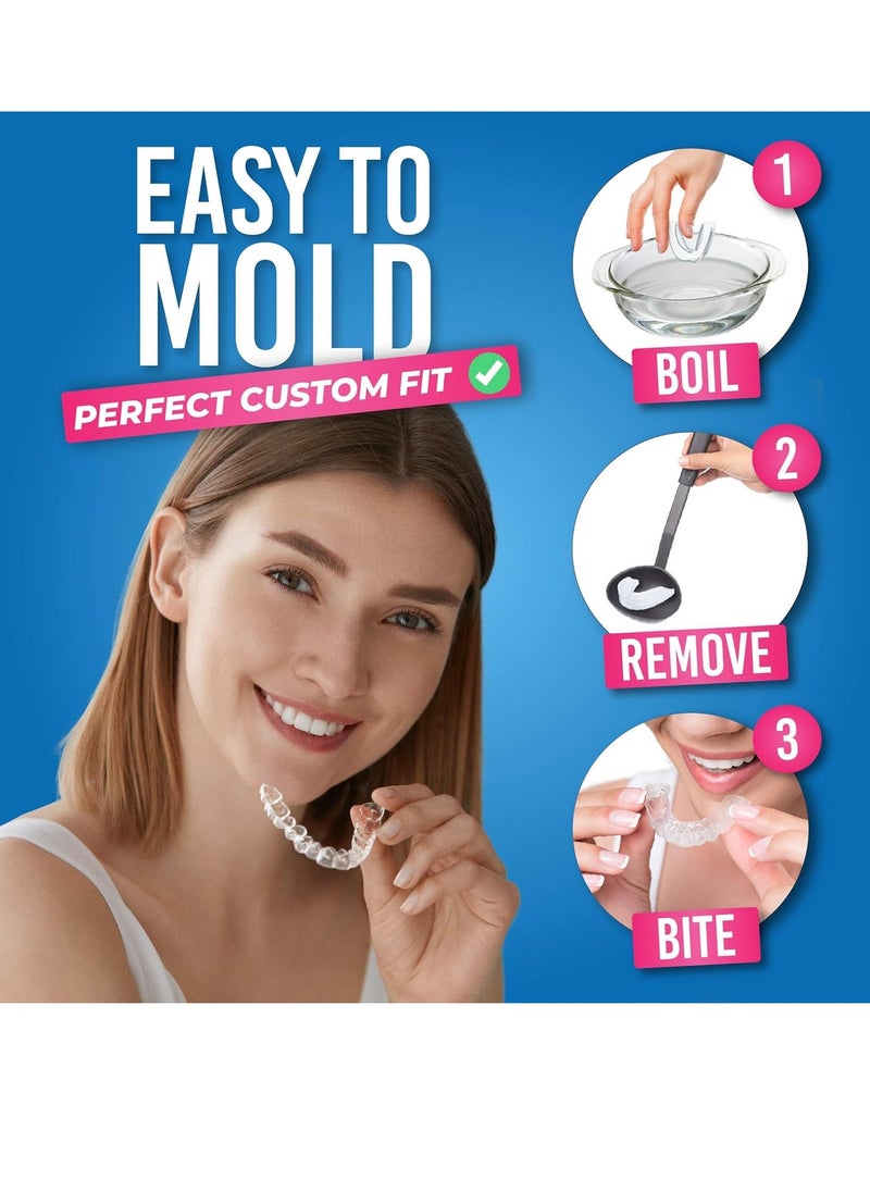 HONEYBULL Mouth Guard for Grinding Teeth [6 Pack - Mixed] Comes in 2 Sizes for Light and Heavy Grinding | Comfortable Custom Mouth Guard for Clenching Teeth at Night, Bruxism, Whitening Tray & Guard