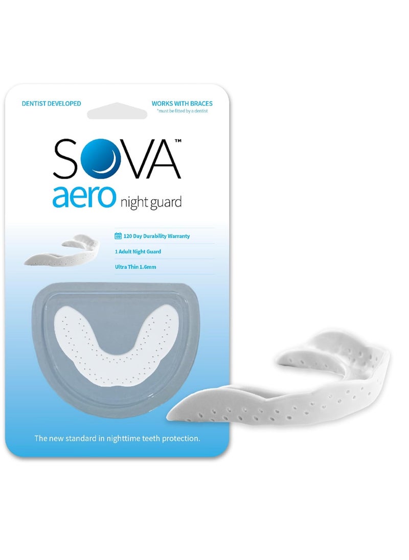 SOVA Aero Night Guard - 1.6mm Thin - Custom-Molded Fit - Protects Against Nighttime Teeth Grinding & Clenching - Odor & Taste Free - Remoldable Up to 20 Times - Non Toxic