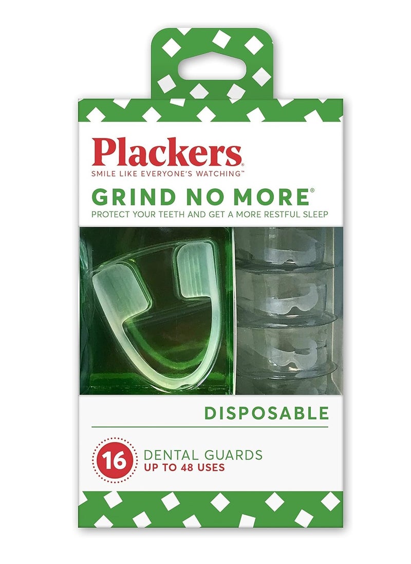 Plackers Grind No More Night Guard, Nighttime Protection for Teeth, BPA Free, Sleep Well, Ready to Wear, Disposable, One Size Fits All, 16 Count