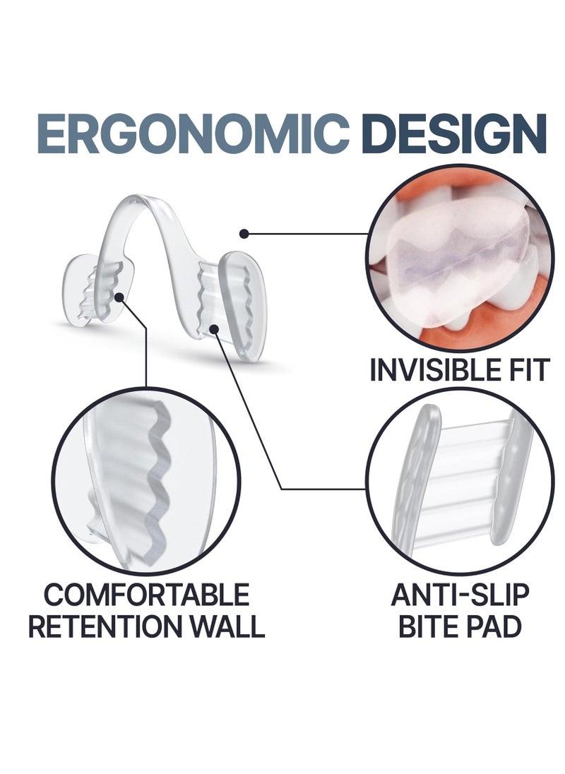 Mouth Guard for Grinding and Clenching Teeth at Night, Sleep Night Guard, Grinding Protection, Clenching Protection, Teeth Bruxism Mouth Piece with Travel Hygiene Case (2set) (1set)