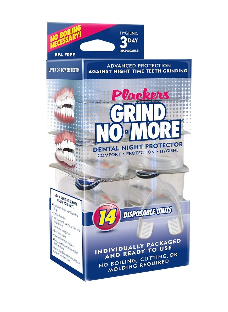 Plackers Grind No More Dental Night Guard for Teeth Grinding, 14 Count