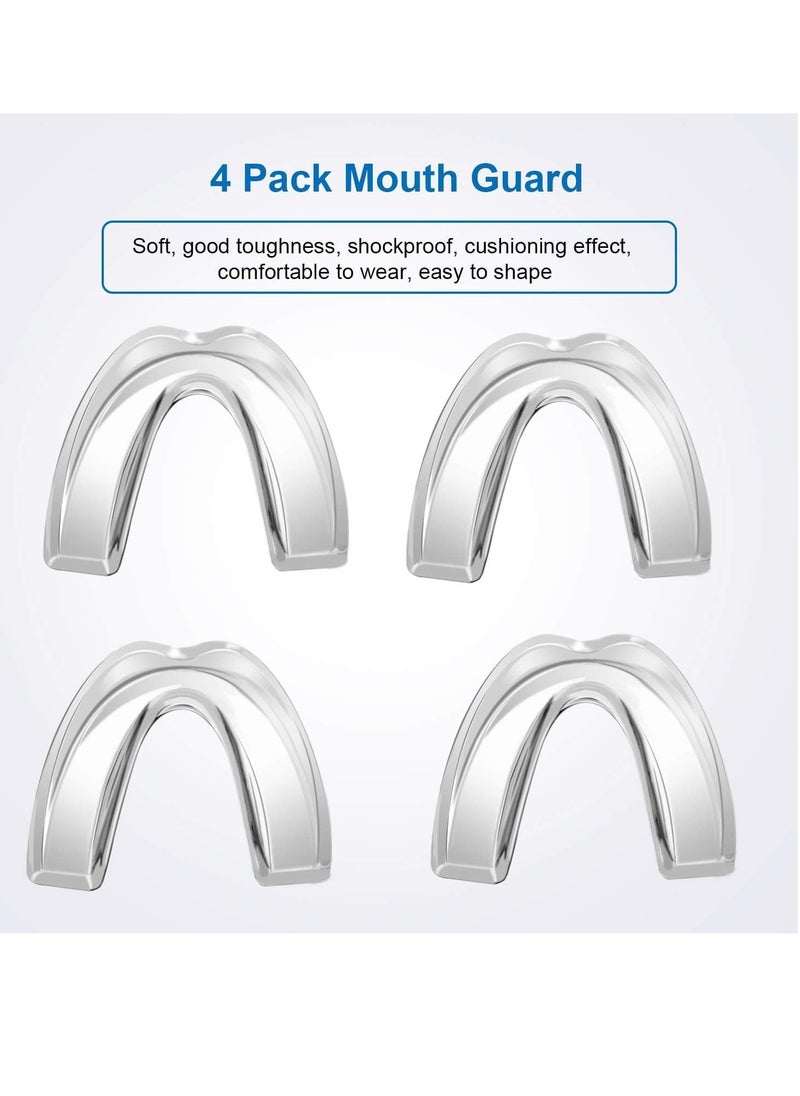 4 Pack Kids Mouth Guard for Grinding Teeth, Night Sleep Teeth Guards, Eliminates TMJ & Teeth Clenching, Stops Bruxism, Teeth Whitening Tray, Sport Athletic Mouth Guard (Kid Size only fit for Kids)