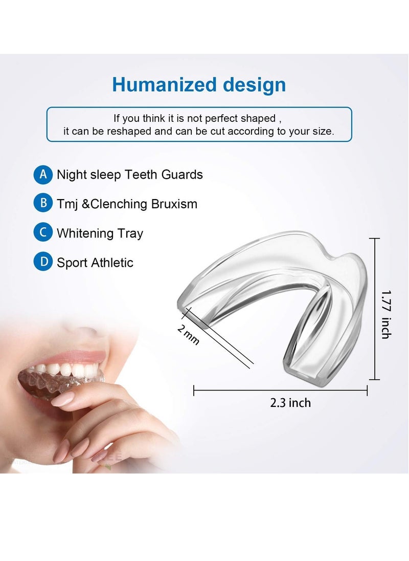 4 Pack Kids Mouth Guard for Grinding Teeth, Night Sleep Teeth Guards, Eliminates TMJ & Teeth Clenching, Stops Bruxism, Teeth Whitening Tray, Sport Athletic Mouth Guard (Kid Size only fit for Kids)