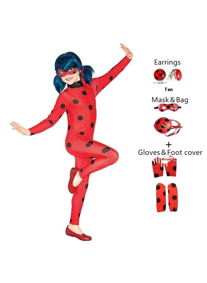 Miraculous Printed Ladybug Themed Party Fancy Dress Cosplay Costume For Kids，Designs Kids Miraculous Ladybug Costume