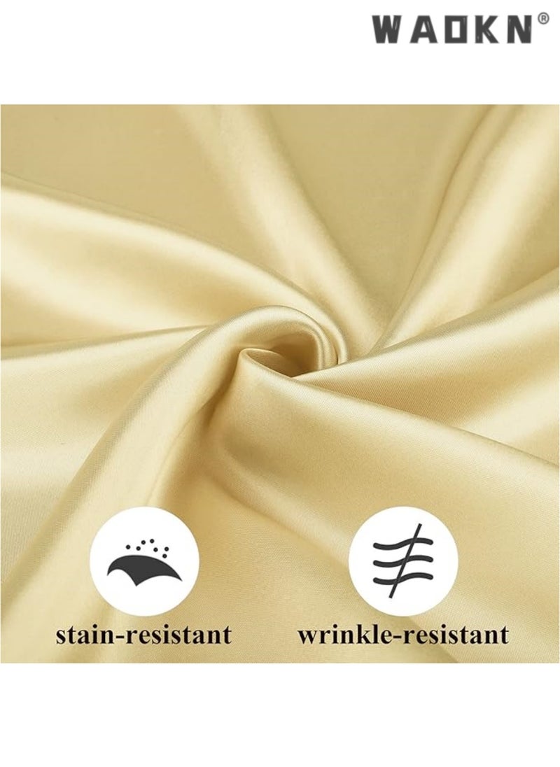 Elegant Collection of 12 Soft Satin Square Napkins, Measuring 20x20 Inches, Perfect for Enhancing Dinner, Wedding, or Party Tablescapes with a Touch of Romance and Sophistication, Ideal Decorative Accents for Any Special Occasion（Champagne）