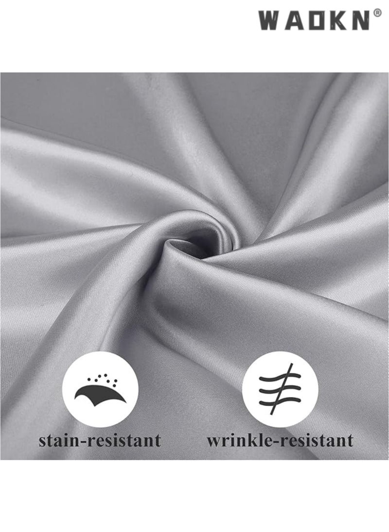 Elegant Collection of 12 Soft Satin Square Napkins, Measuring 20x20 Inches, Perfect for Enhancing Dinner, Wedding, or Party Tablescapes with a Touch of Romance and Sophistication, Ideal Decorative Accents for Any Special Occasion（Grey）