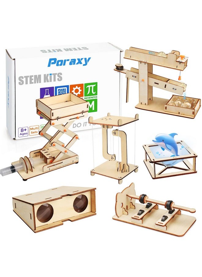 6 In 1 Stem Kits For Kids Age 8-10, Science Building Educational Experiment Projects 8-12, 3D Wooden Puzzles Crafts, Toys For Age 8-13, Gifts For Boys And Girls 6 7 8 9 10 11 12 13 Years Old