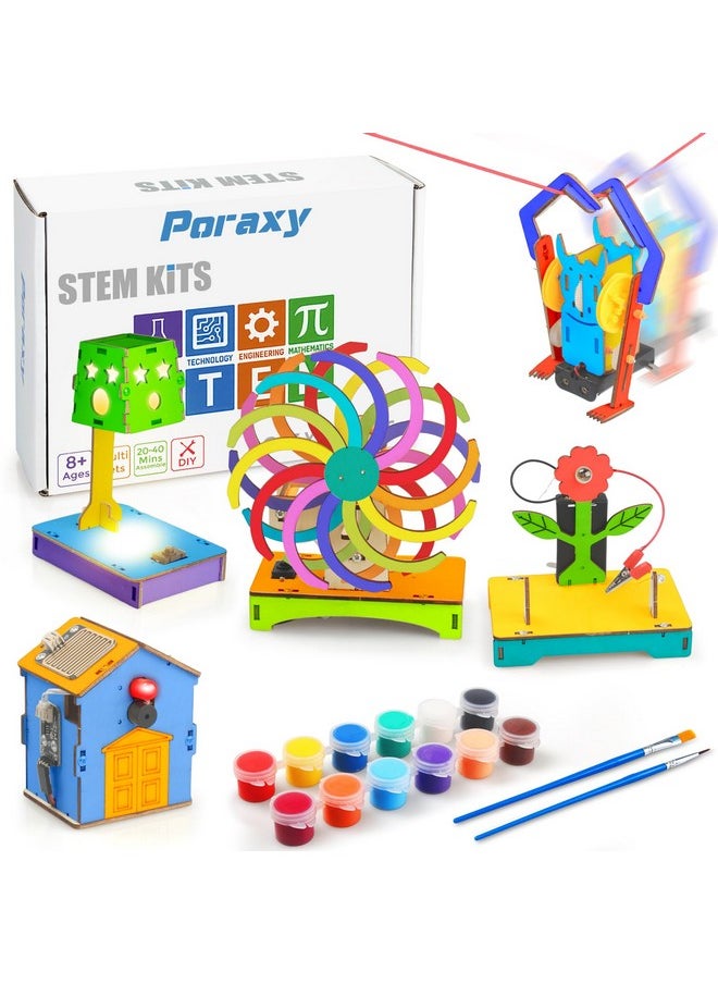 5 In 1 Stem Kits For Kids Age 8-10, Wooden 3D Puzzles, Arts Crafts Science Kits For 8-12, Educational Projects Building Toys, Birthday Gifts For Boys And Girls 7 8 9 10 11 12 13 14 Years Old