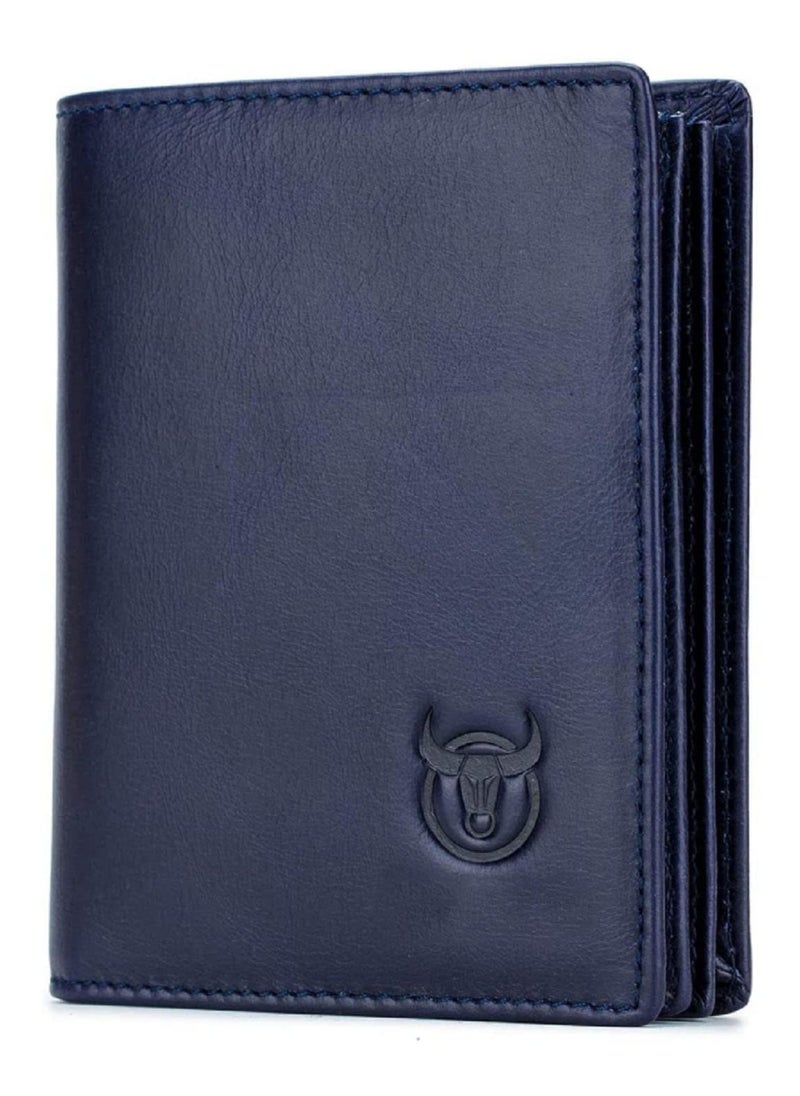 Men's Genuine Leather Wallet   RFID Blocking Wallet 14 Card Slots  1 ID Window and Large Capacity Can Hold 50 Currency Notes