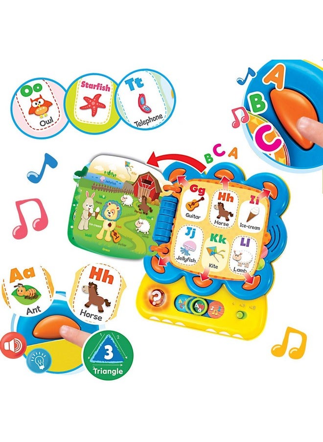 Words And Abc Learning For Toddlers 1-3 Years Old With Chapa The Lion Alphabet Book - Interactive Sound Book With Melodies, Fun Sounds & Light For Early Education And Development