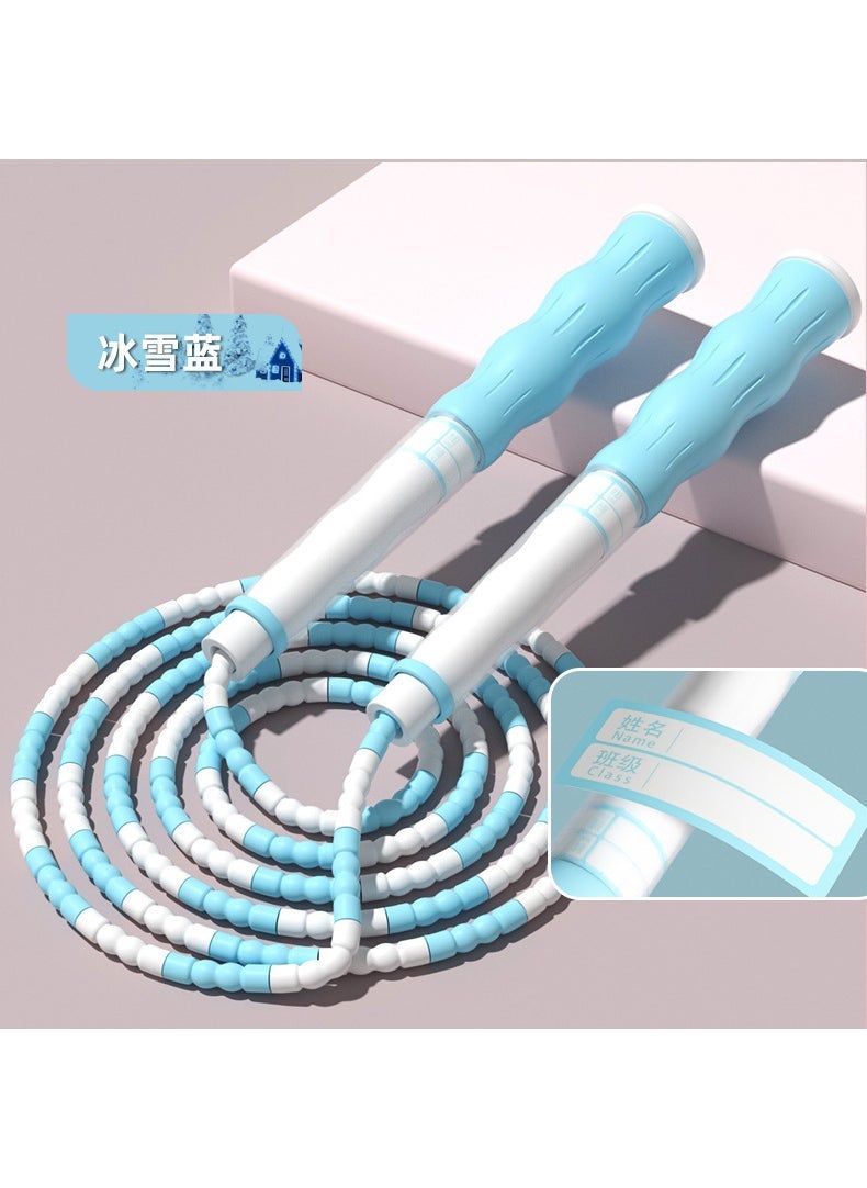 Childrens bamboo rope skipping wholesale Primary School kindergarten beginner adjustable rope skipping exam special signature rope skipping Blue [basic style] name can be written, good quality, soft bamboo joint