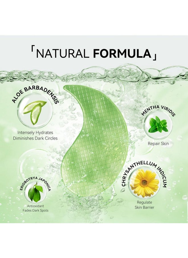 Aloe Vera Eye Masks- 60 Pcs - Puffy Eyes And Dark Circles Treatments - Look Younger And Reduce Wrinkles And Fine Lines Undereye, Improve And Firm Eye Skin - Pure Natural Material Extraction