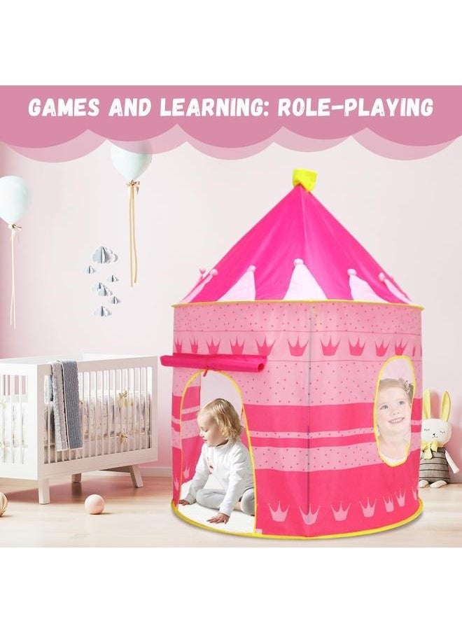 Foldable Play Tent,Princess Tent Girls Large Playhouse Kids Castle Play Tent Toy for Children Indoor and Outdoor Games