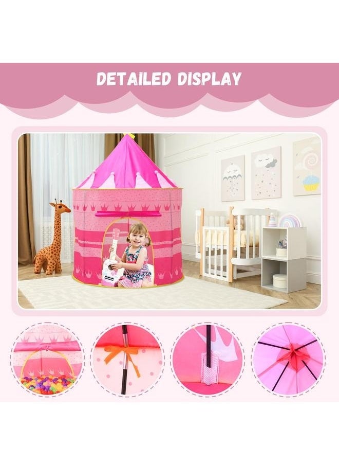 Foldable Play Tent,Princess Tent Girls Large Playhouse Kids Castle Play Tent Toy for Children Indoor and Outdoor Games