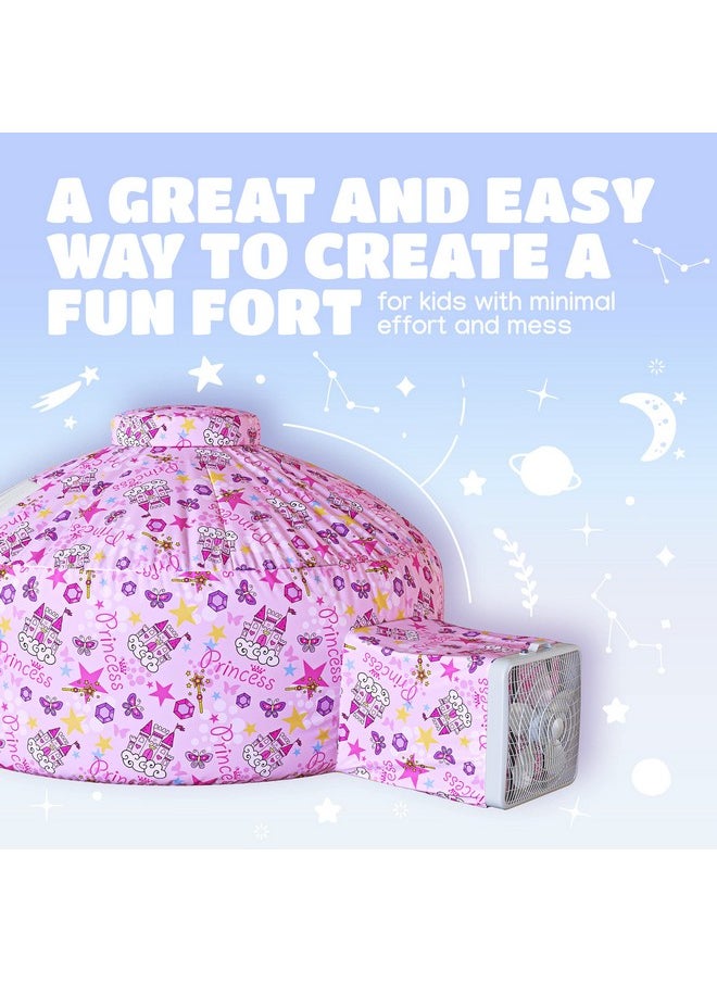 Air Tent Fort Playhouse For Kids (Princess) - Classic Inflatable Kids Fort Sets Up And Stores Away In Seconds, 77 X 50 Inches (Fan Not Included)