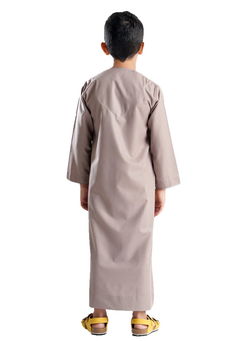 YATHREB Kids Kandoora Thobe: Embrace Tradition with this Arabic Muslim Wear for Boys - Ideal for Islamic Prayers and Stylish Dressing. Superior Craftsmanship for Comfort.