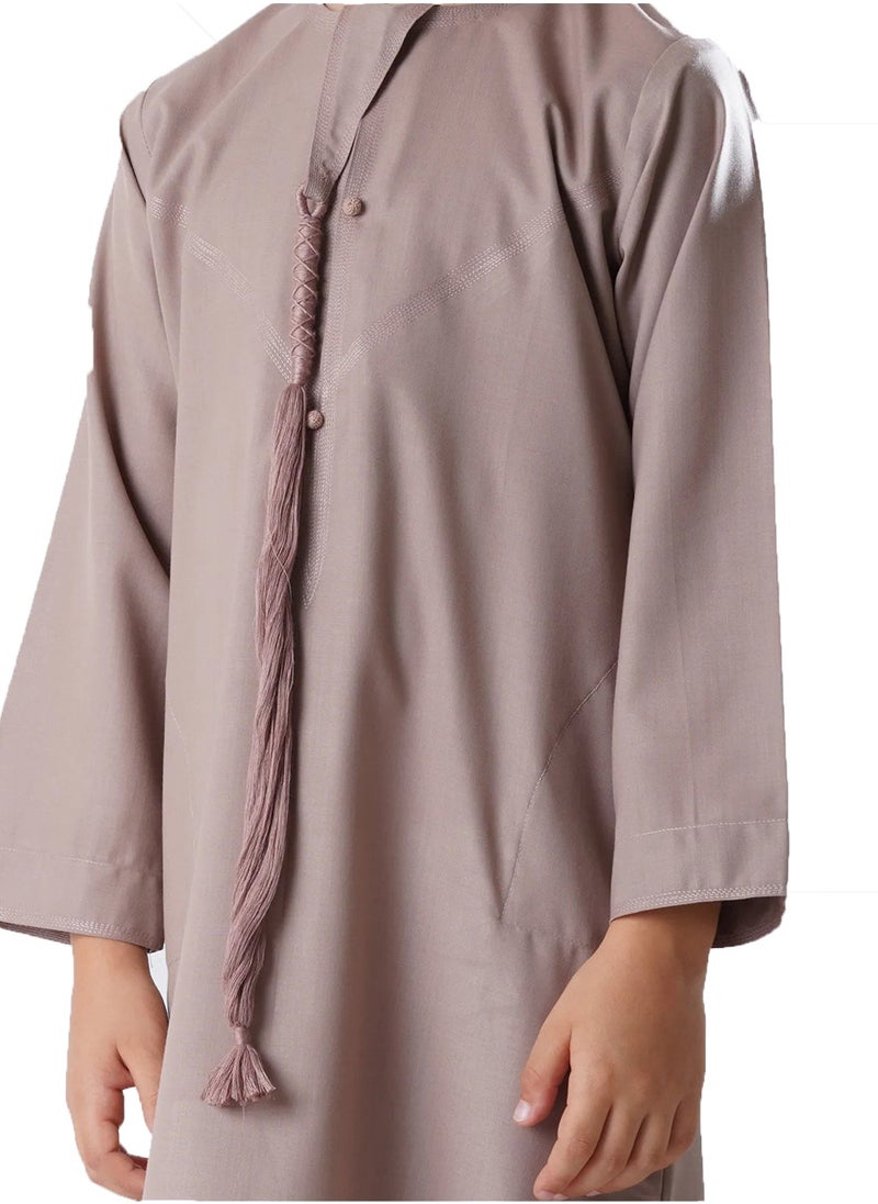 YATHREB Kids Kandoora Thobe: Embrace Tradition with this Arabic Muslim Wear for Boys - Ideal for Islamic Prayers and Stylish Dressing. Superior Craftsmanship for Comfort.