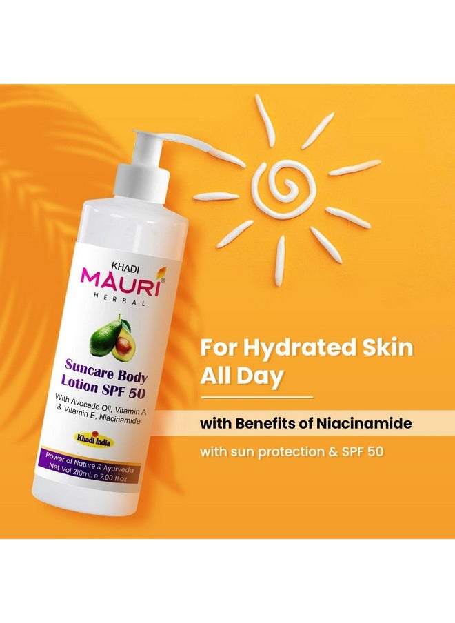 Suncare Body Lotion (Sunscreen) Spf 50 Broad Spectrum Hydrates & Nourishes Skin Enriched With Avocado Oil Vitamin A & E Niacinamide 210 Ml