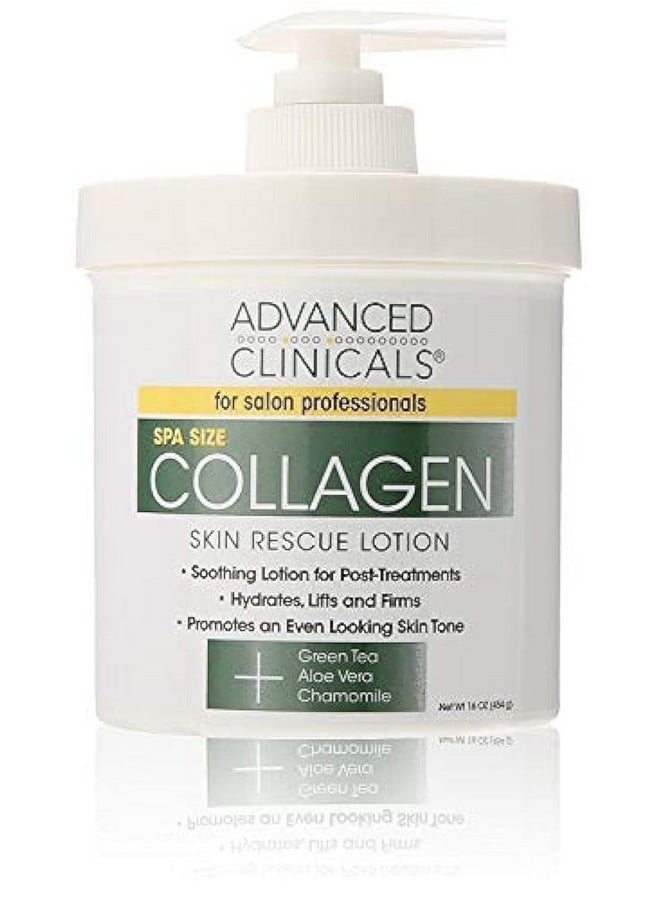 Collagen Skin Rescue Lotion - Hydrate, Moisturize, Lift, Firm. Great For Dry Skin, 16 Ounce