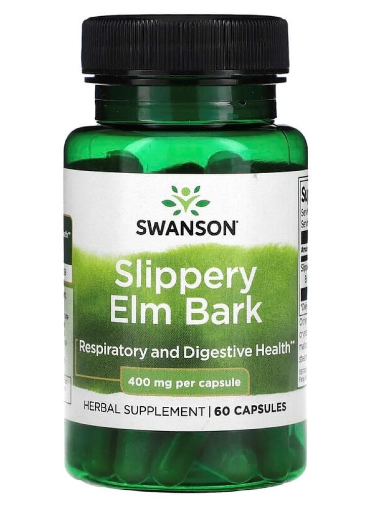 Swanson, Slippery Elm Bark , 400 mg , 60 Capsules