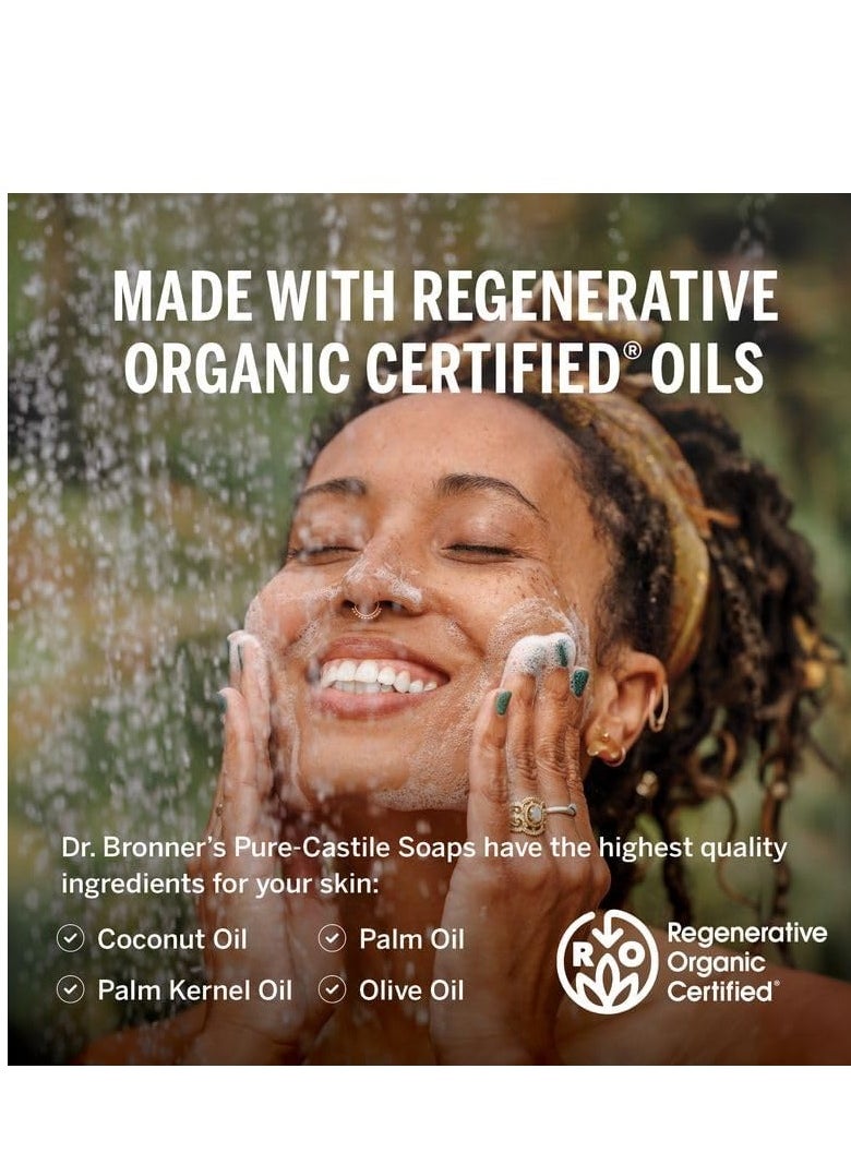 Dr. Bronner's Pure Castile Liquid Soap - Made with Regenerative Organic Certified Oils - 18-in-1 Uses for Face, Body, Hand, Hair- Gentle on Sensitive Skin - All Natural Body Wash- Lavender,32oz