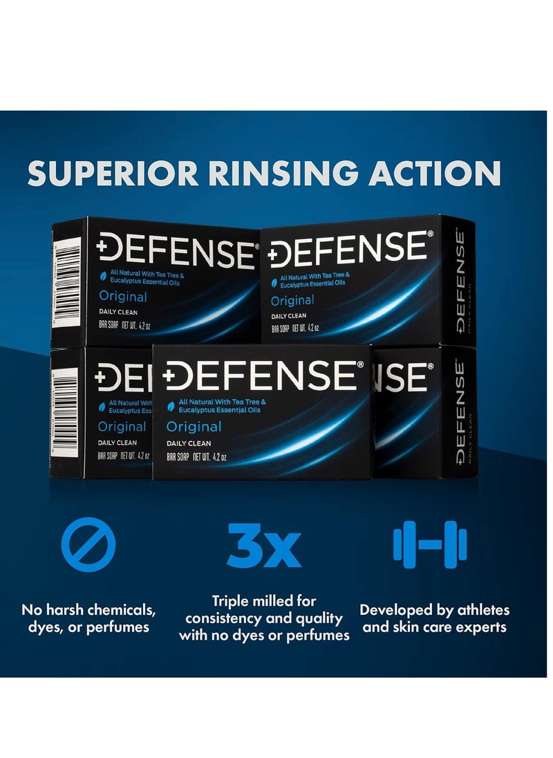 Defense Soap 5pk All Natural Tea Tree Bar Soap for Men | Made by Wrestlers with Tea Tree Oil & Eucalyptus Oil to Promote Healthy Skin