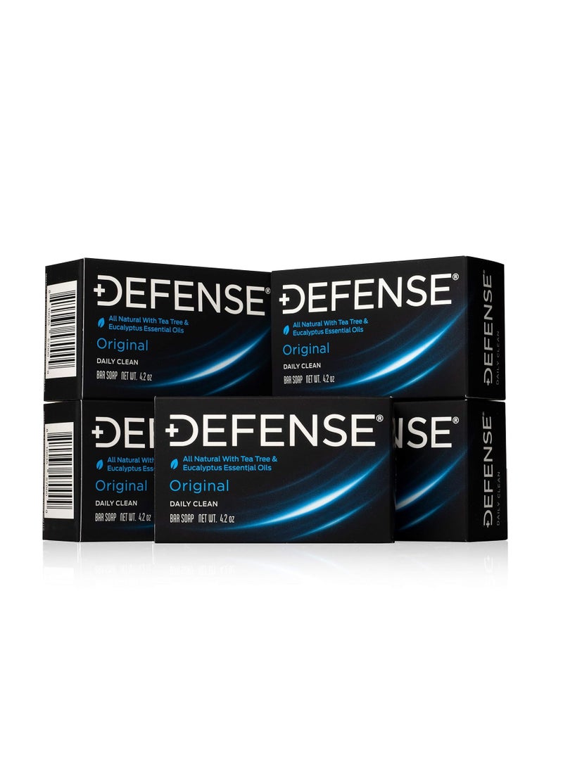 Defense Soap 5pk All Natural Tea Tree Bar Soap for Men | Made by Wrestlers with Tea Tree Oil & Eucalyptus Oil to Promote Healthy Skin