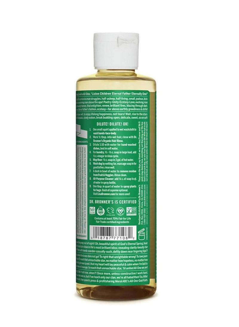 Dr. Bronner's - Pure-Castile Liquid Soap (Almond, 8 ounce) - Made with Organic Oils, 18-in-1 Uses: Face, Body, Hair, Laundry, Pets and Dishes, Concentrated, Vegan, Non-GMO